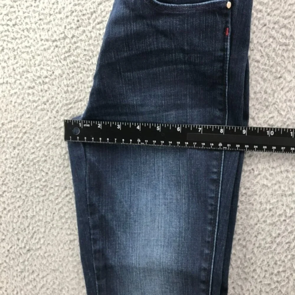 WHBM Womens Size 00 The Skinny Ankle Button Hem Detail Dark Stretch‎ Denim Jeans